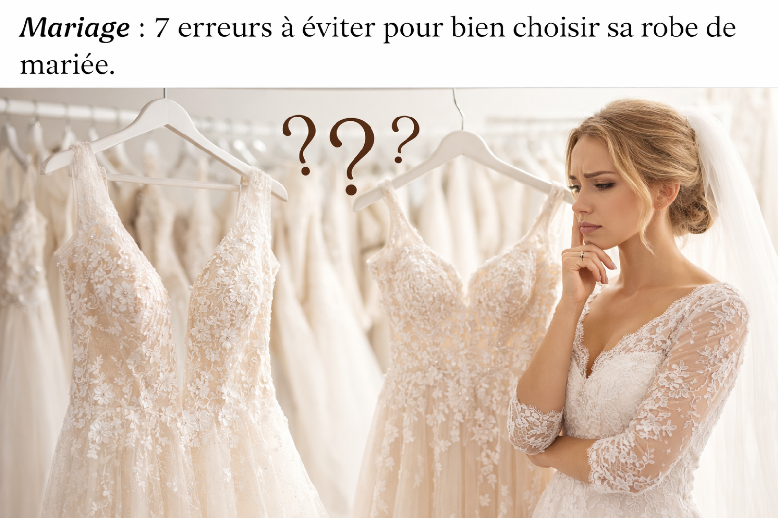 les erreurs à éviter lorsqu'on choisit sa robe de mariée