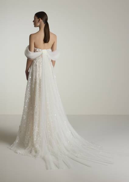 robe de mariée fluide tulle paillettée Martigues
